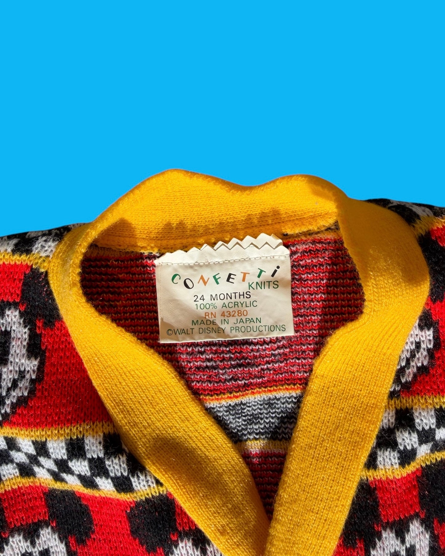 vintage mickey mouse knit cardigan