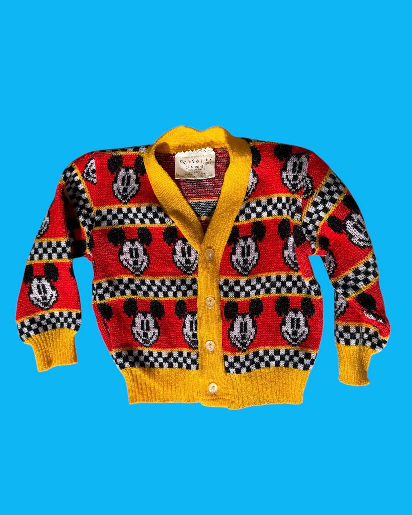 vintage mickey mouse knit cardigan