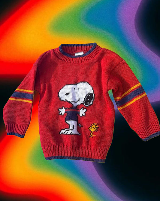 vintage peanuts snoopy knit sweater